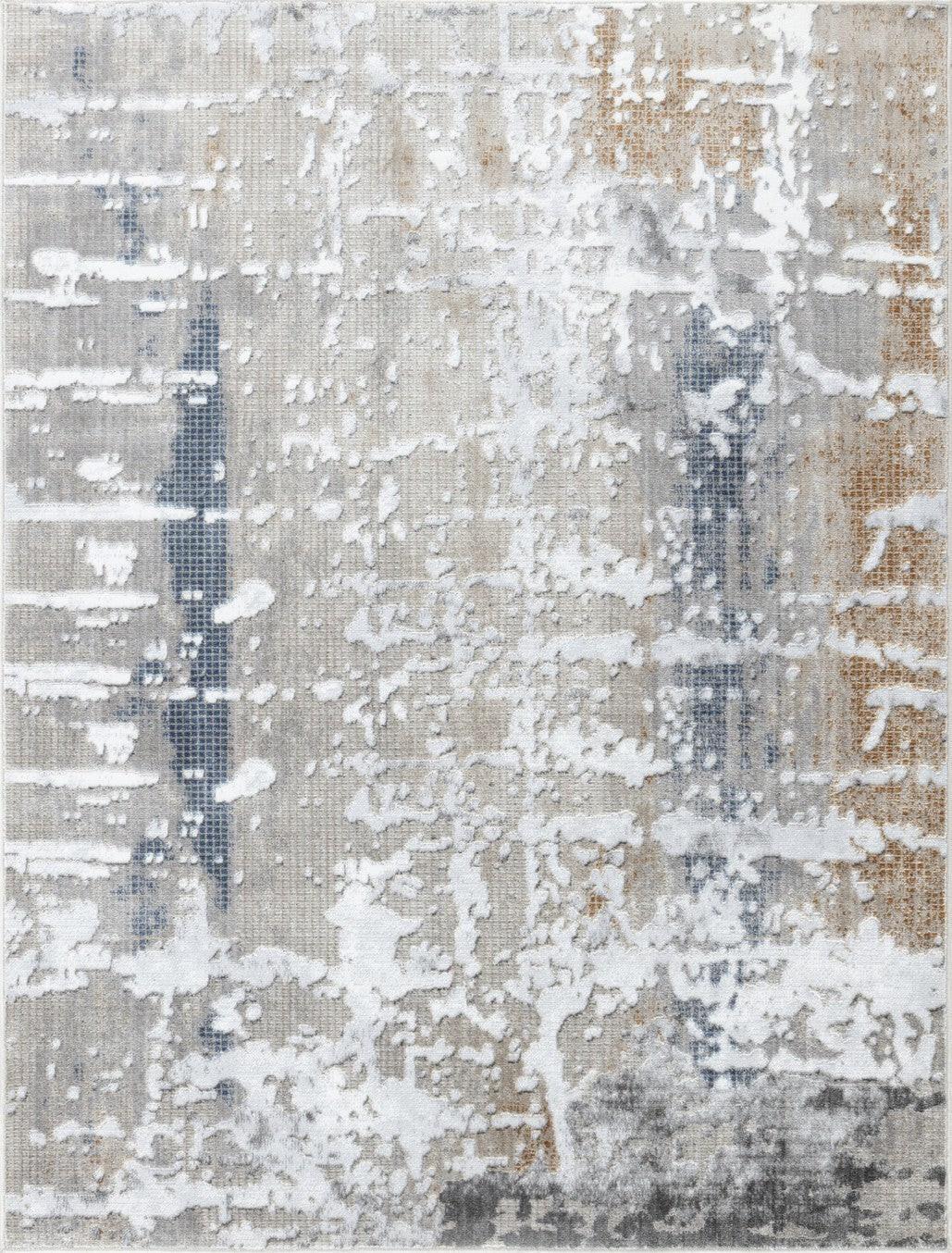 White Abstract Runner 2 Ft. 7 In. X 7 Ft. Rug