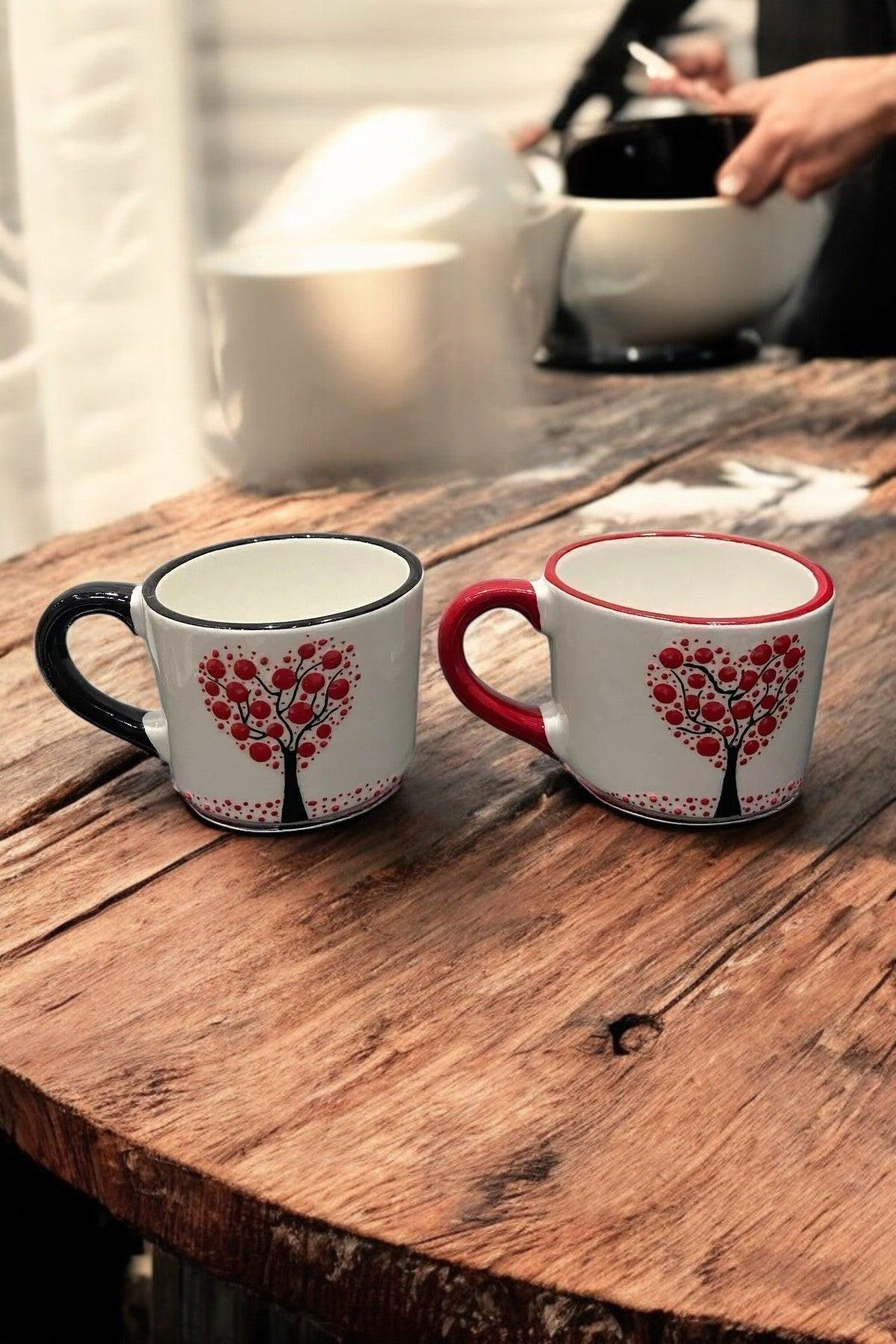 Handmade ceramic mugs showcasing unique craftsmanship, perfect for coffee lovers and artisanal kitchenware collectors.