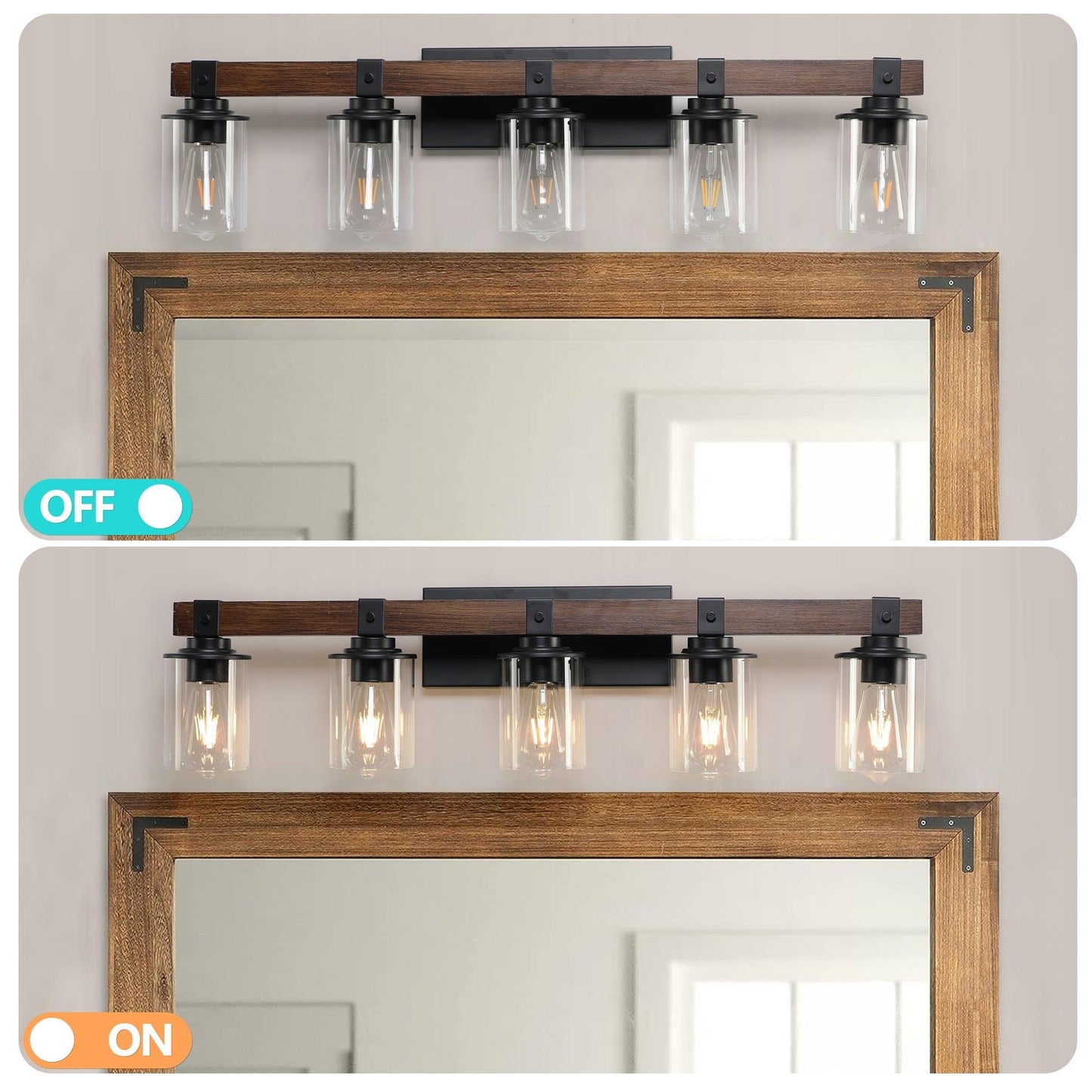 Elegant rustic vanity light fixture designed to enhance bathroom ambiance with vintage charm and warm illumination.