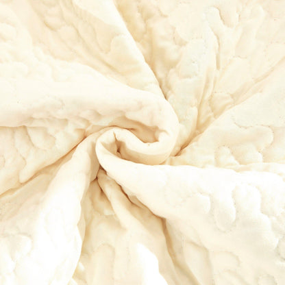 DaDa Bedding Yellow Floral Quilted Throw Blanket - Scalloped Edges with Hourglass Stitching