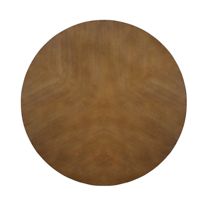 32inch Wood Round Coffee Table for Living Room, Mid Century Farmhouse