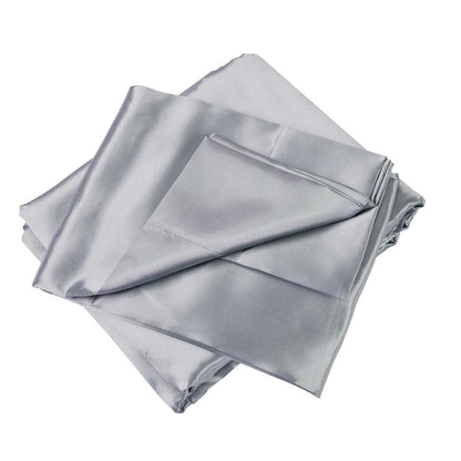 Satin Bed Sheets, Full Size Sheets Set, 4 Pcs Silky Bedding Set With 15 Inches Deep Pocket For Mattress Full, Grey