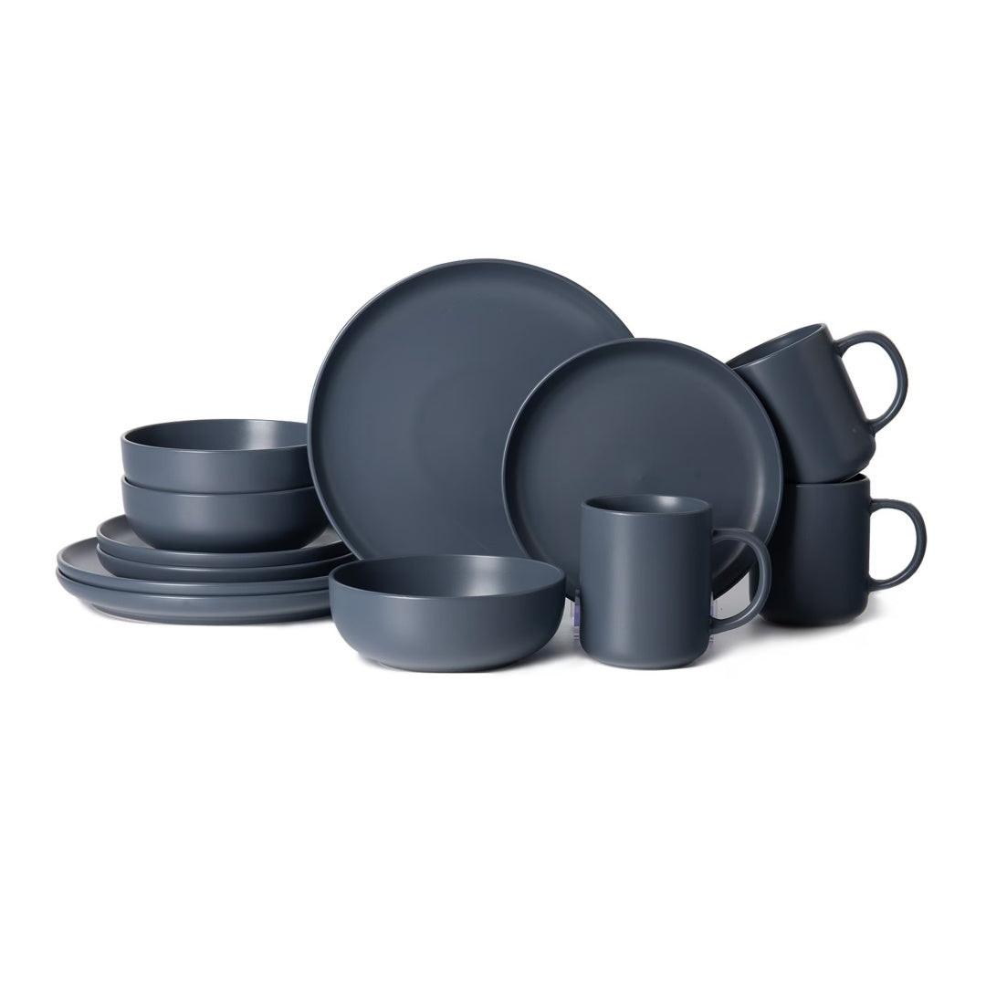 12-Piece Stoneware Dinnerware Sets With Mugs  Microwave  Dishwasher Safe  Non-Toxic Dinner Plates Bowls Set Stackable Matte Glaze Kitchenware For 3
