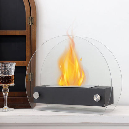 JHY Design Portable Tabletop Fire Pit 35cm – Clean-Burning Bio Ethanol, Ventless, Indoor/Outdoor