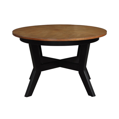 32inch Wood Round Coffee Table for Living Room, Mid Century Farmhouse
