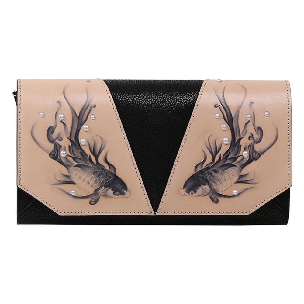 Elegant crossbody bag and stylish clutch combination perfect for formal occasions and daily use