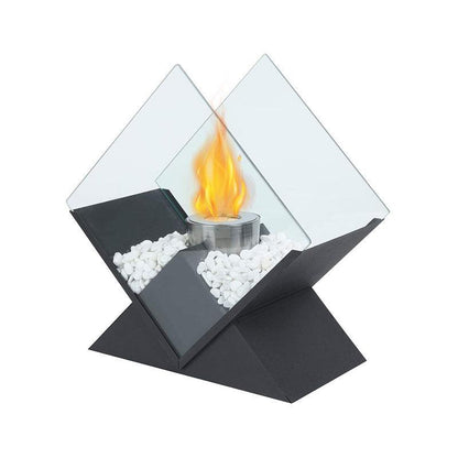14.5 Inch Tall Portable Tabletop Fireplace | Elevated Bio-Ethanol Fire Bowl for Indoor & Outdoor Decor | Ventless Dancing Flame