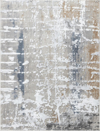White Abstract Runner 2 Ft. 7 In. X 7 Ft. Rug