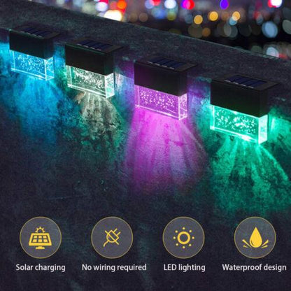 4 Pack Outdoor Deck Solar/Color Changing Lights, Path-Garden-Patio