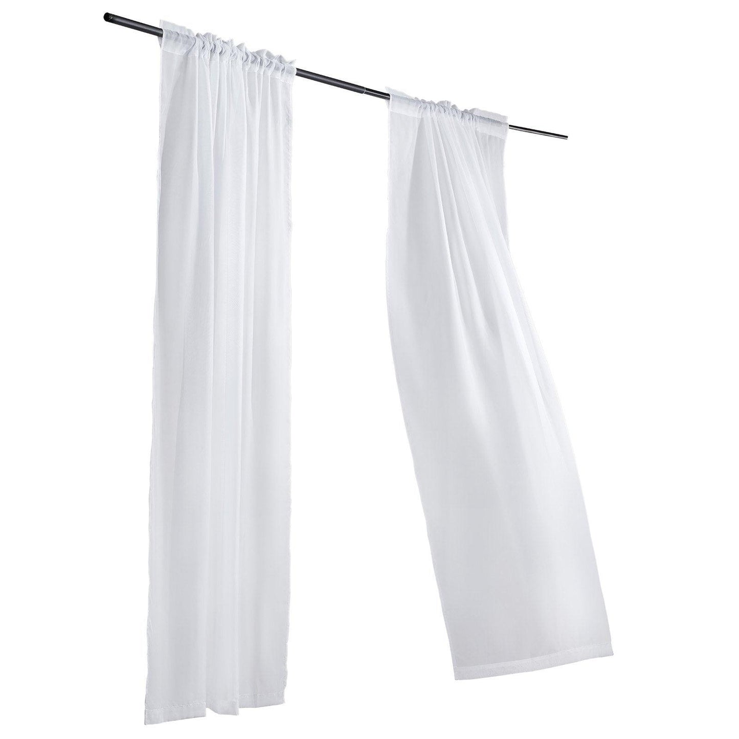 Sheer Curtains 52 W X 84 L Inches 2 Panels Window Drapes Rod Pocket Polyester.