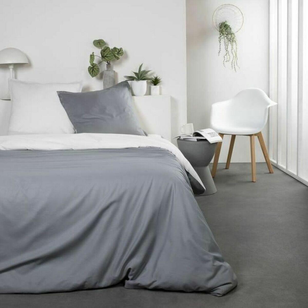 Nordic 100% Cotton White + Light Grey Bedding Set 200 x 200 cm