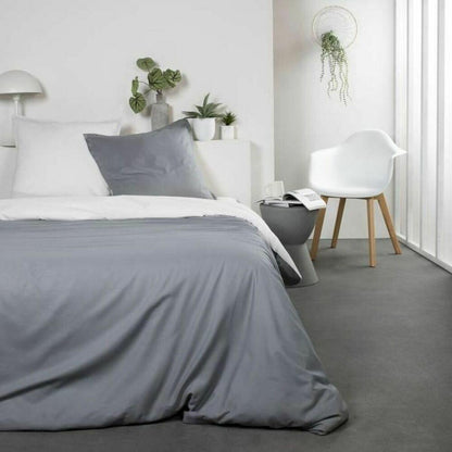 Nordic 100% Cotton White + Light Grey Bedding Set 200 x 200 cm