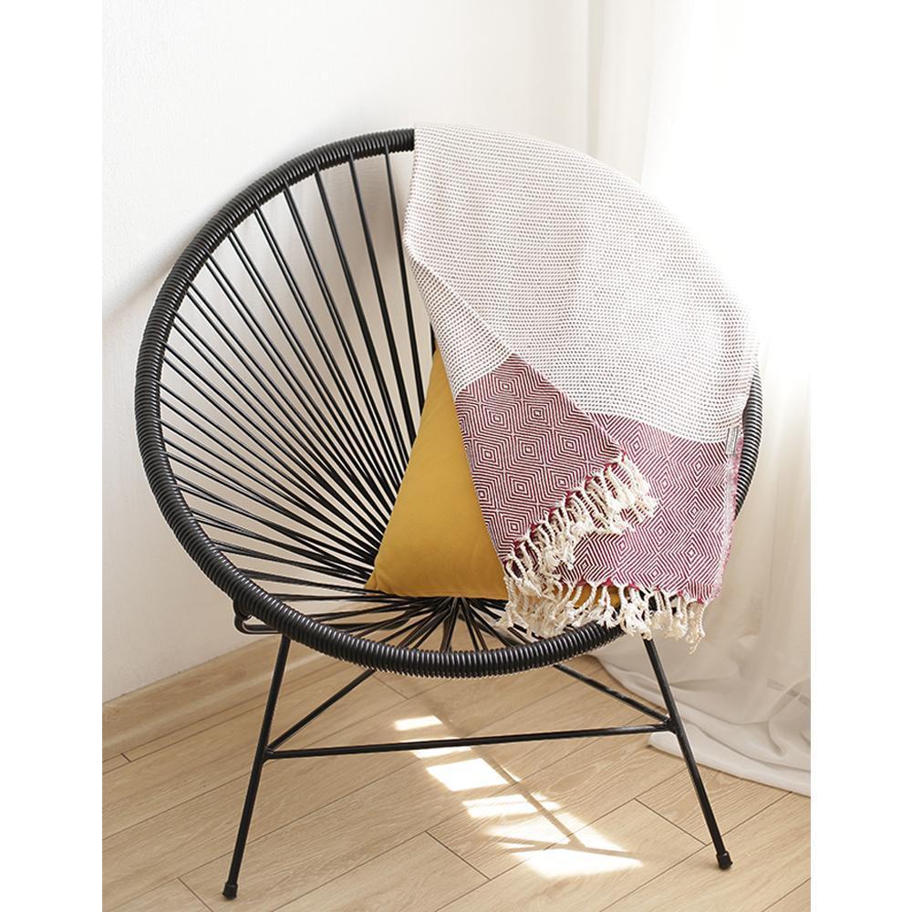 Red + White Turkish Cotton Handwoven Throw Blanket