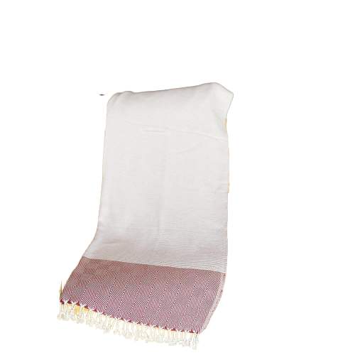 Red + White Turkish Cotton Handwoven Throw Blanket