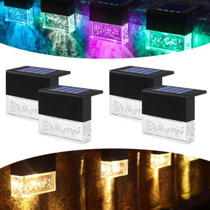 4 Pack Outdoor Deck Solar/Color Changing Lights, Path-Garden-Patio