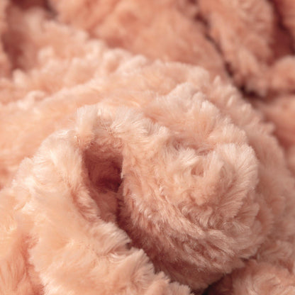 DaDa Bedding Coral Peach + Rose Faux Fur Throw Blanket