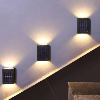 2 LED Solar Outdoor Lights - Waterproof Wall Lamp + Luminous