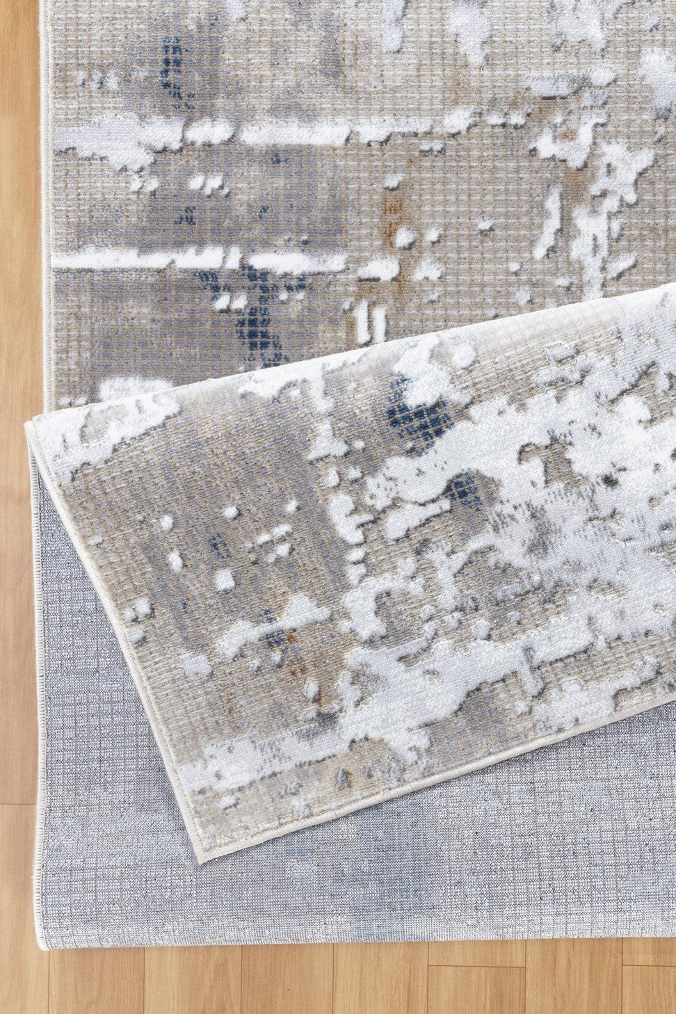 White Abstract Runner 2 Ft. 7 In. X 7 Ft. Rug