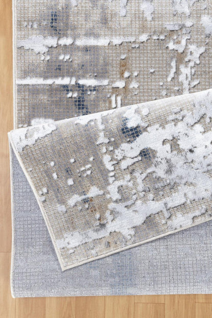 White Abstract Runner 2 Ft. 7 In. X 7 Ft. Rug
