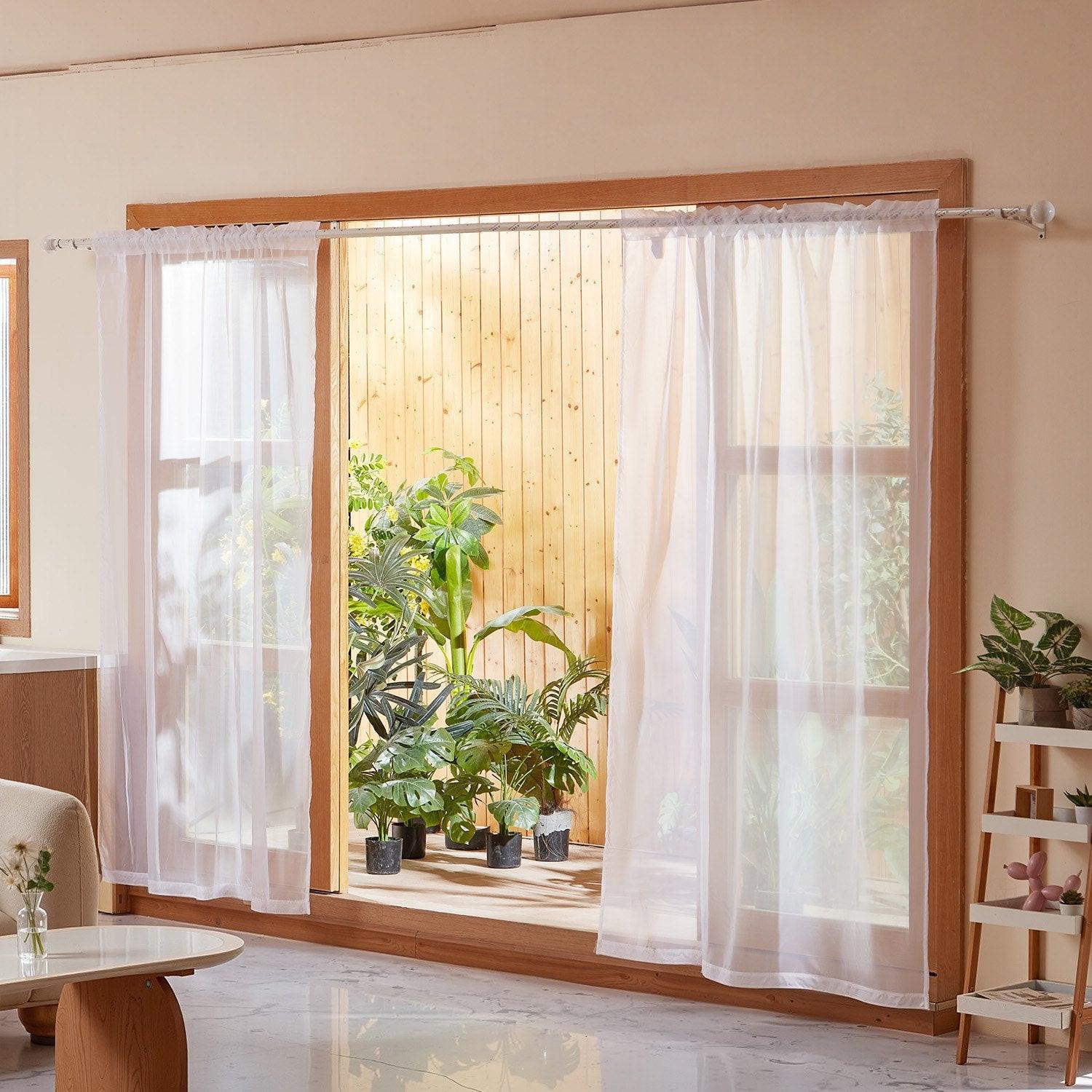 Sheer Curtains 52 W X 84 L Inches 2 Panels Window Drapes Rod Pocket Polyester.