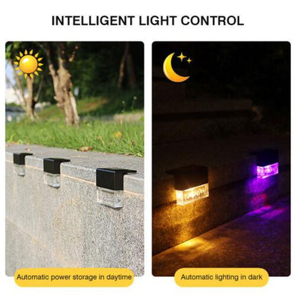4 Pack Outdoor Deck Solar/Color Changing Lights, Path-Garden-Patio