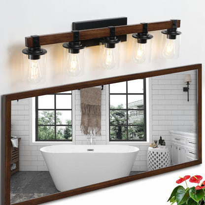 Elegant rustic vanity light fixture designed to enhance bathroom ambiance with vintage charm and warm illumination.