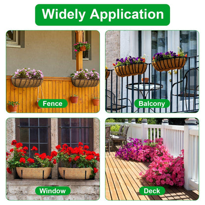 3Pcs Trough Coco Liners For Planters Coconut Coir Planter For Window Box Hanging Trough Basket Half Moon Planter Liner Replacement For Garden Fence Flower Vegetable