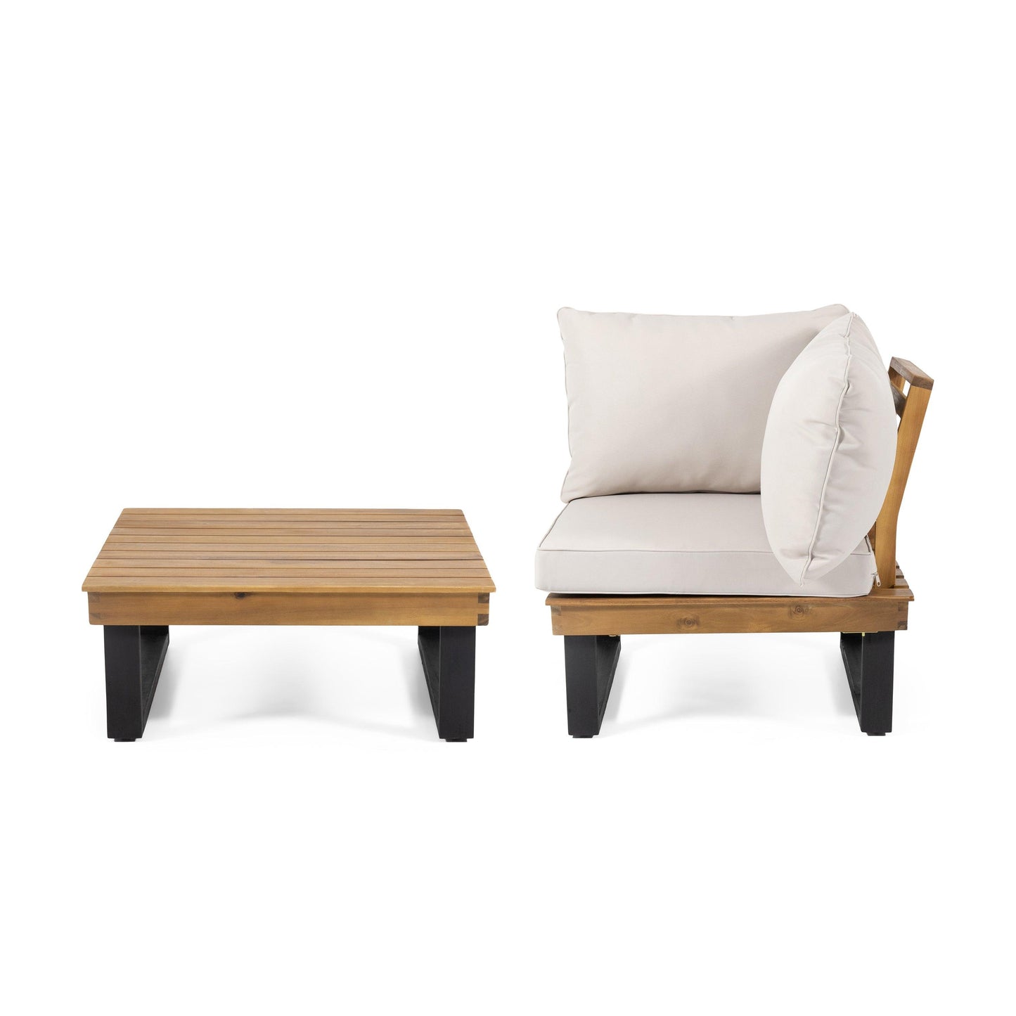 Elegant Sebastian Corner Chair and Coffee Table set designed for modern living spaces, combining style and functionality.