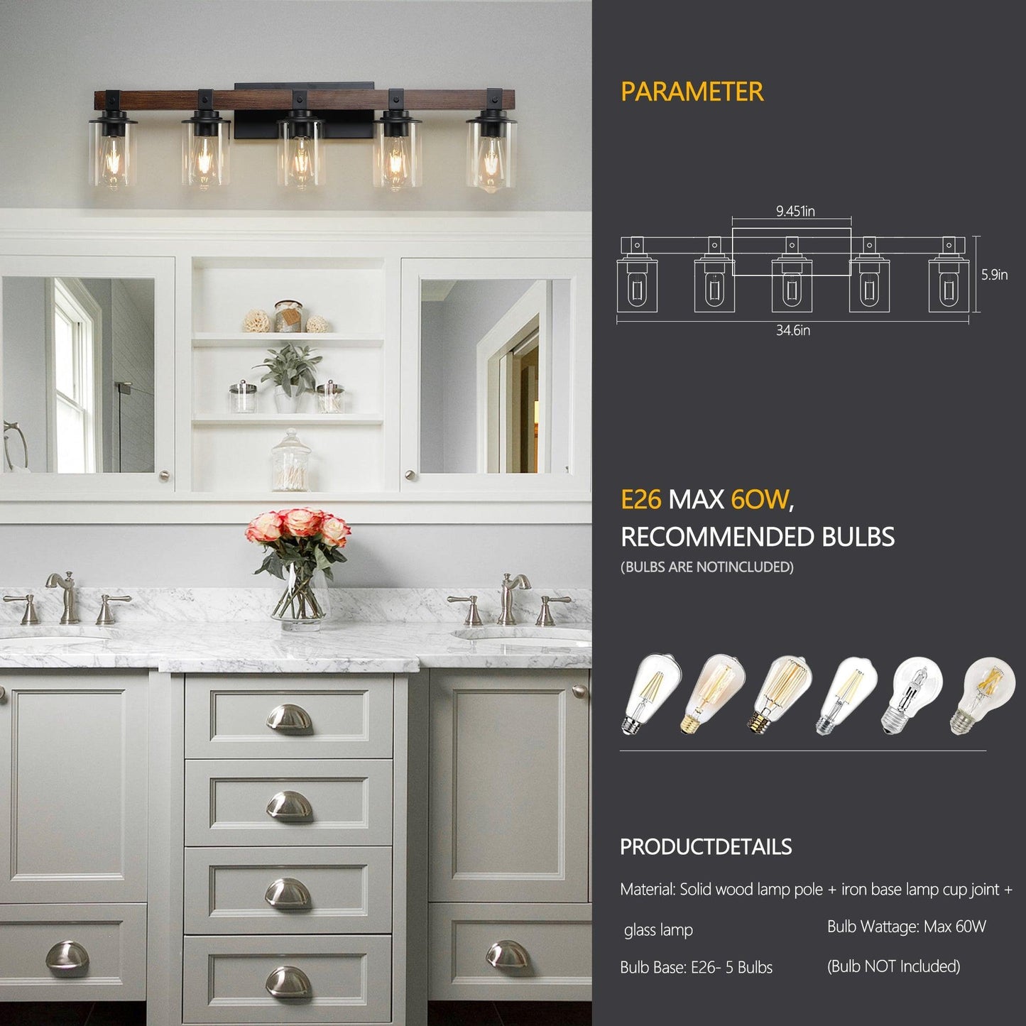 Elegant rustic vanity light fixture designed to enhance bathroom ambiance with vintage charm and warm illumination.