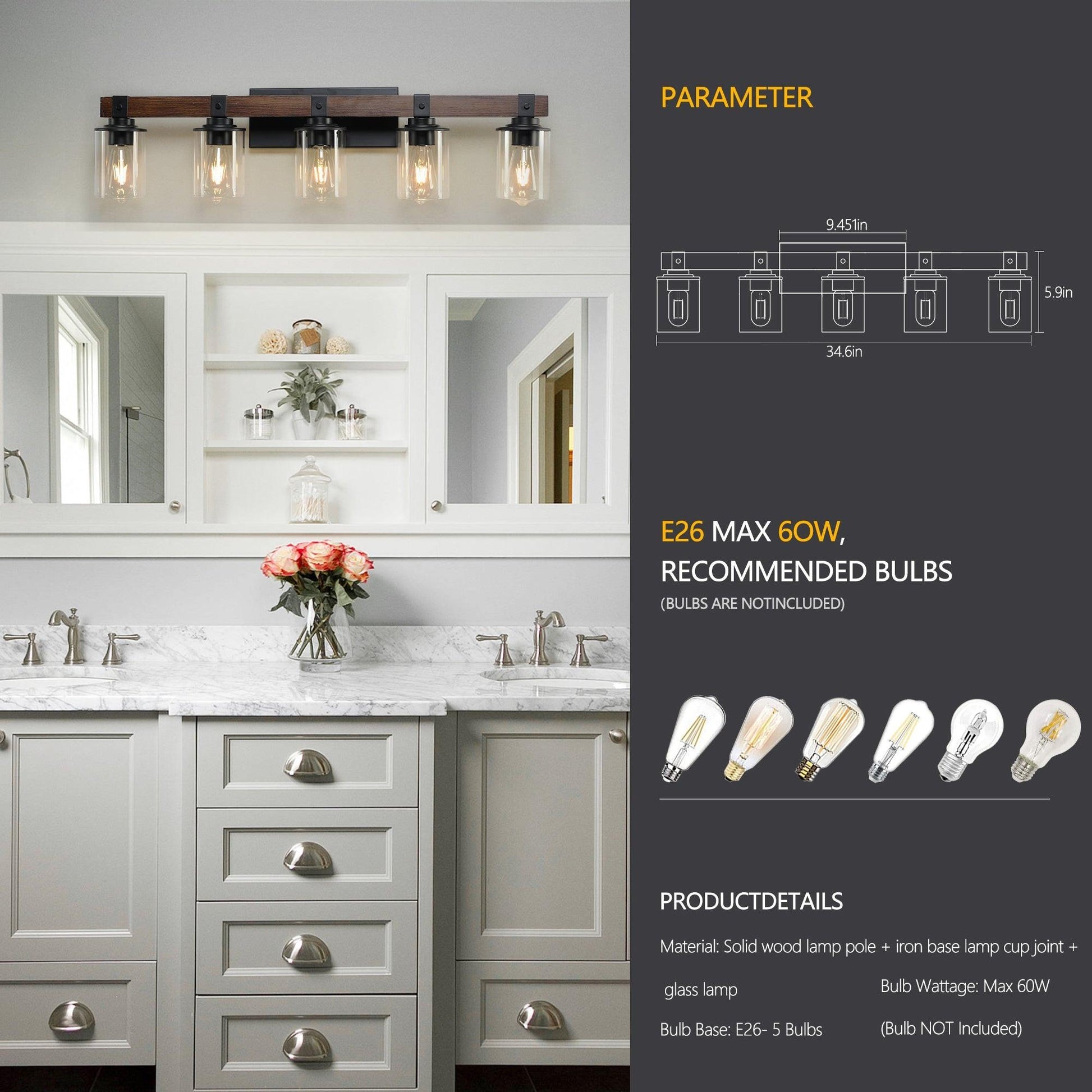 Elegant rustic vanity light fixture designed to enhance bathroom ambiance with vintage charm and warm illumination.