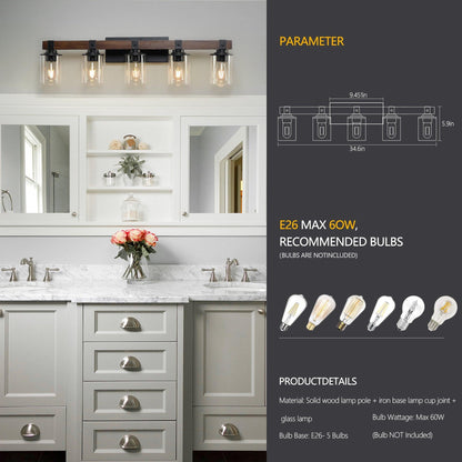 Elegant rustic vanity light fixture designed to enhance bathroom ambiance with vintage charm and warm illumination.