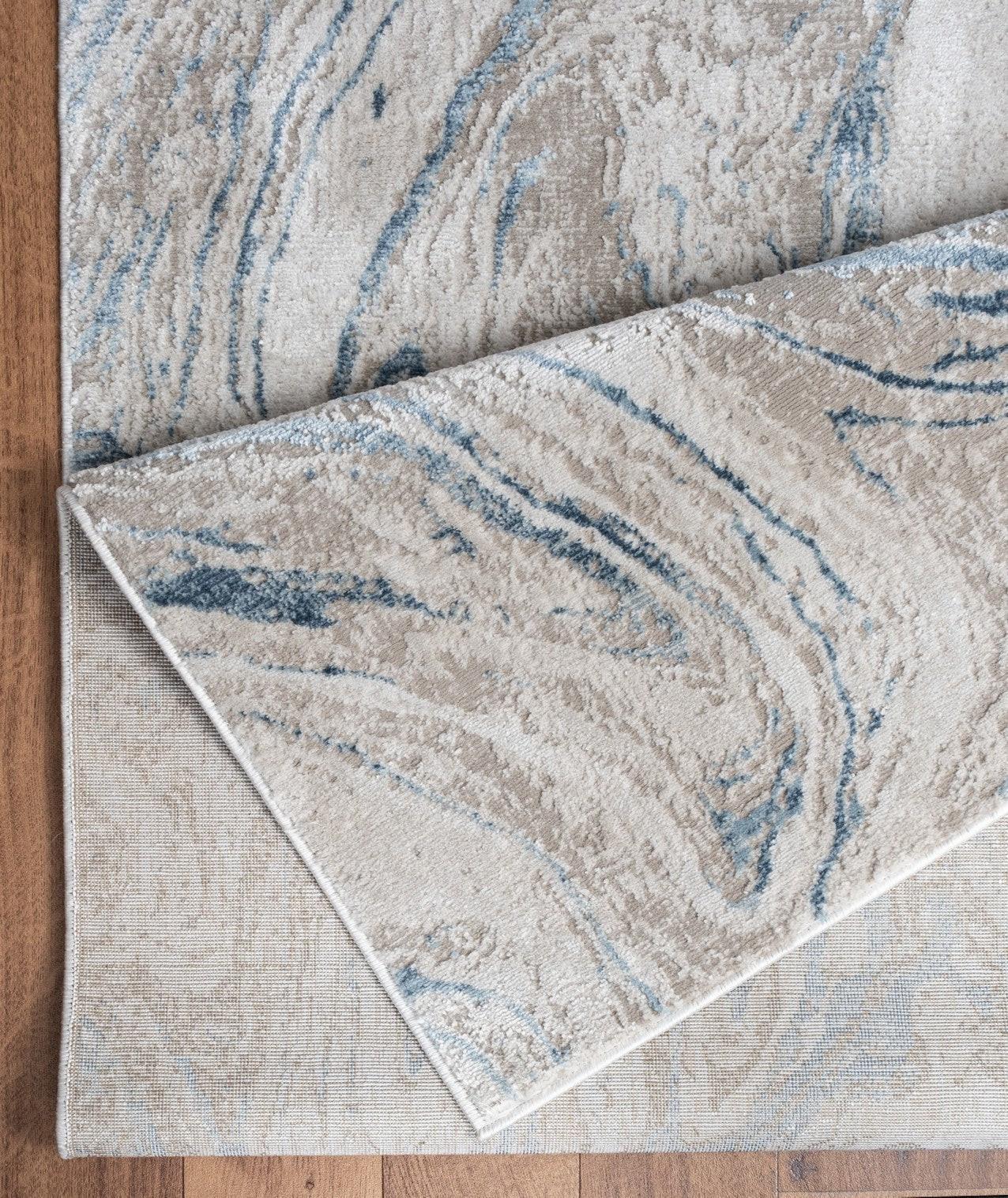 Elegant Blue & Ivory Swirl 5 Ft. 3 In. X 7 Ft. 3 In. Area Rug