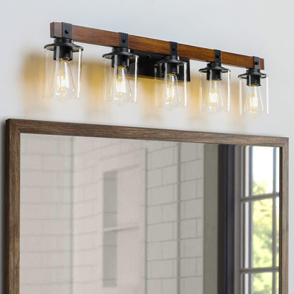 Elegant rustic vanity light fixture designed to enhance bathroom ambiance with vintage charm and warm illumination.