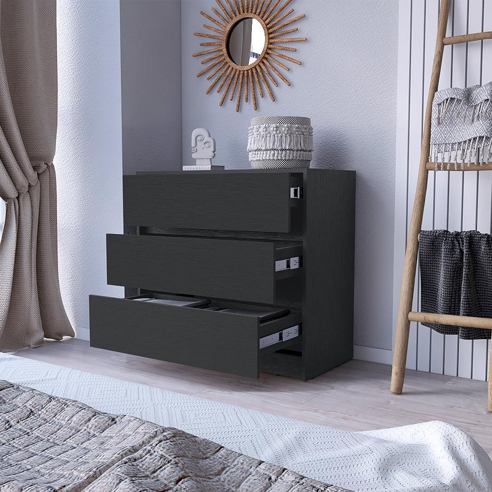 Sleek modern dresser with clean lines and ample storage, ideal for contemporary bedroom organization