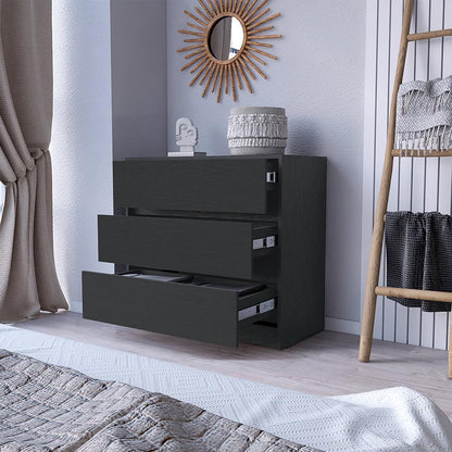 Sleek modern dresser with clean lines and ample storage, ideal for contemporary bedroom organization