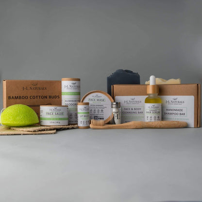 Comprehensive self-care kit including essential items for personal wellness and relaxation