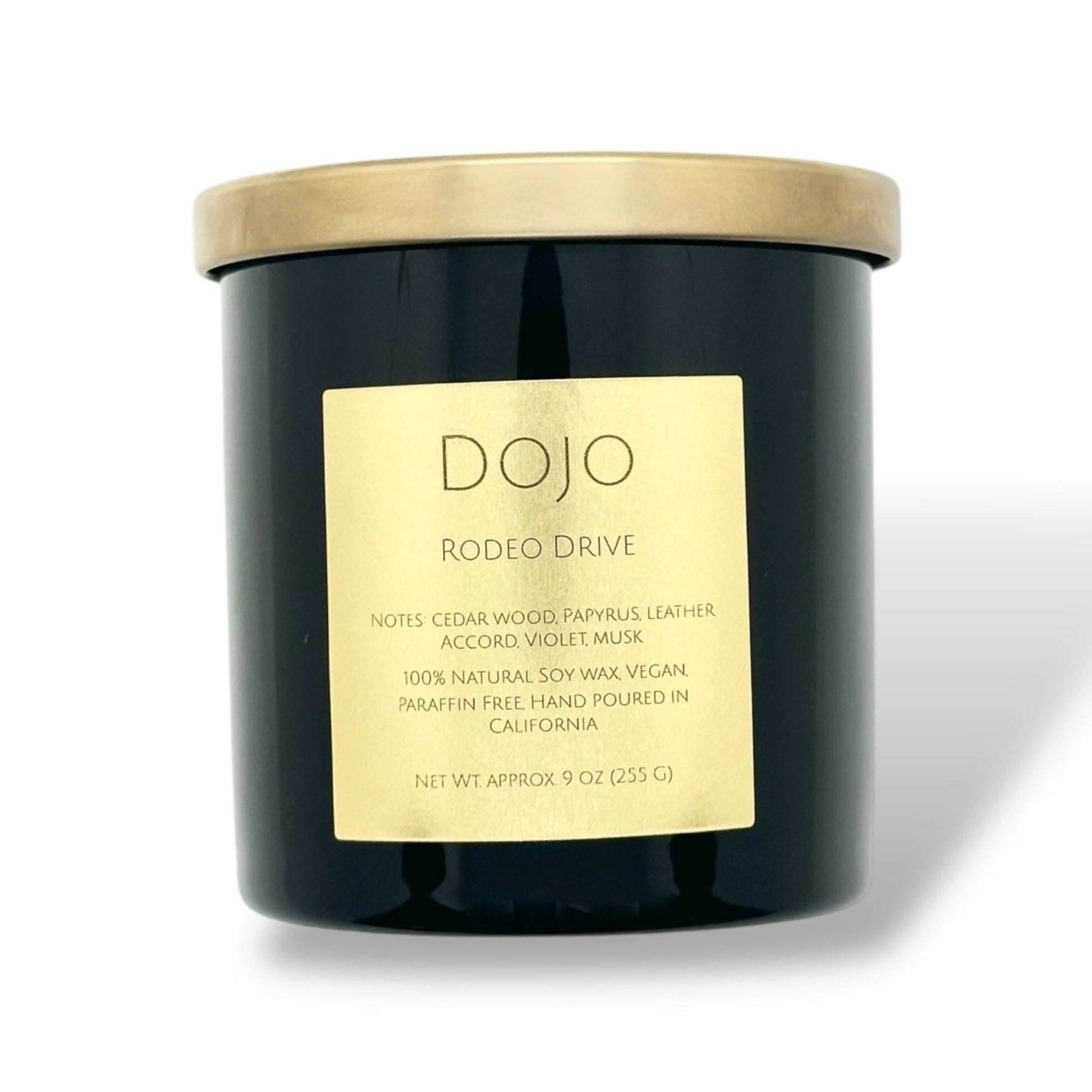 Luxury candle displayed elegantly on Rodeo Drive, symbolizing upscale ambiance and refined taste.