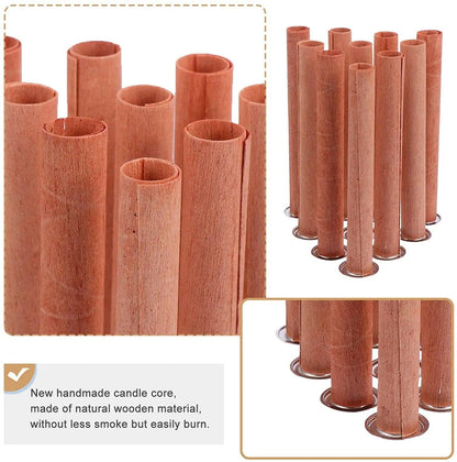 8pc Wooden Round Tube Smokeless Candle Core Wicks/ Replacement