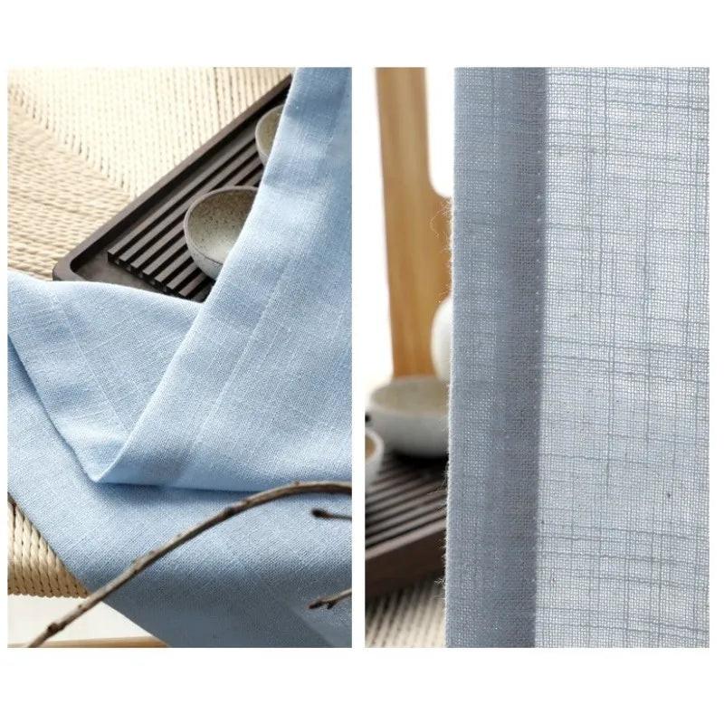 Modern Cotton Linen Curtain Yarn, Semi Shading Sheer Curtains
