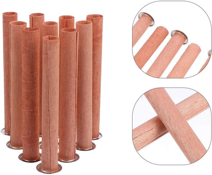 8pc Wooden Round Tube Smokeless Candle Core Wicks/ Replacement