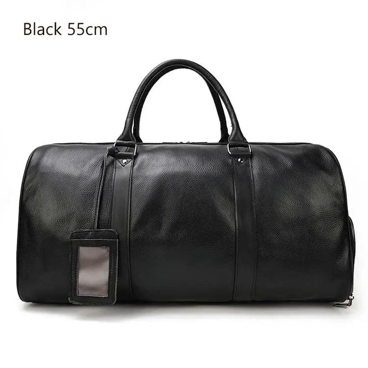 Premium cowskin travel bag showcasing durable craftsmanship and stylish design for sophisticated travelers.