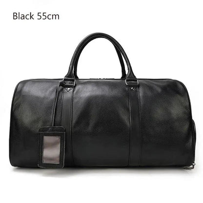 Premium cowskin travel bag showcasing durable craftsmanship and stylish design for sophisticated travelers.