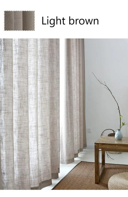 Modern Cotton Linen Curtain Yarn, Semi Shading Sheer Curtains