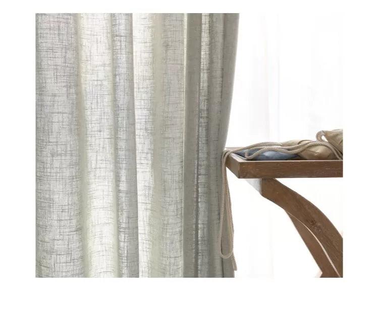 Modern Cotton Linen Curtain Yarn, Semi Shading Sheer Curtains