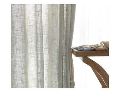 Modern Cotton Linen Curtain Yarn, Semi Shading Sheer Curtains