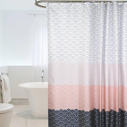 Nordic Geometric Color Block Shower Curtains - Extra Large w/12pcs Hooks