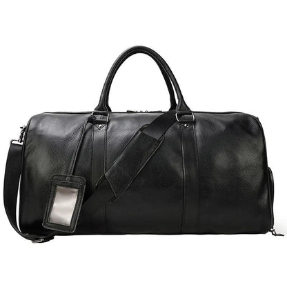 Premium cowskin travel bag showcasing durable craftsmanship and stylish design for sophisticated travelers.