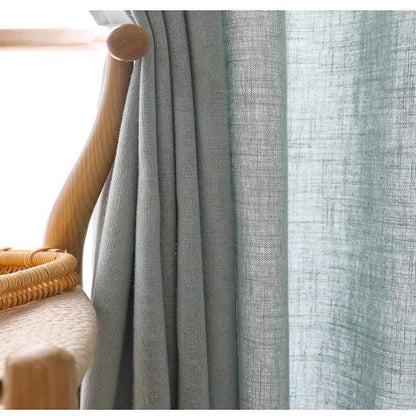 Modern Cotton Linen Curtain Yarn, Semi Shading Sheer Curtains