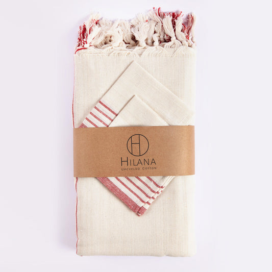 Eco-friendly Kayseri Tablecloth Set - Red