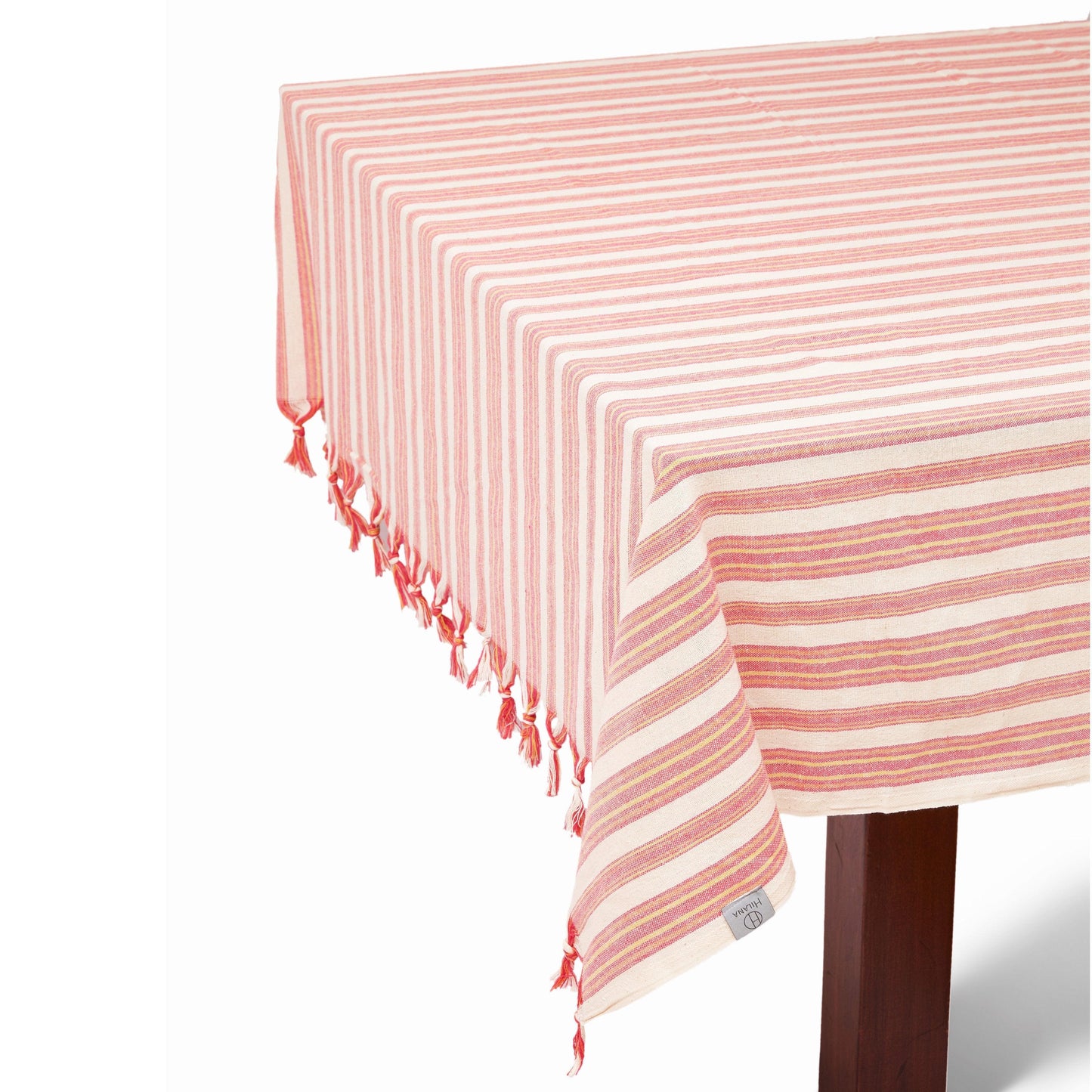 Eco-friendly Andana Striped Tablecloth Set - Magenta